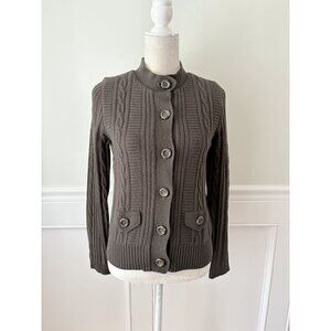 Keith Brown Wool Lined Cable Cardigan Sweater M